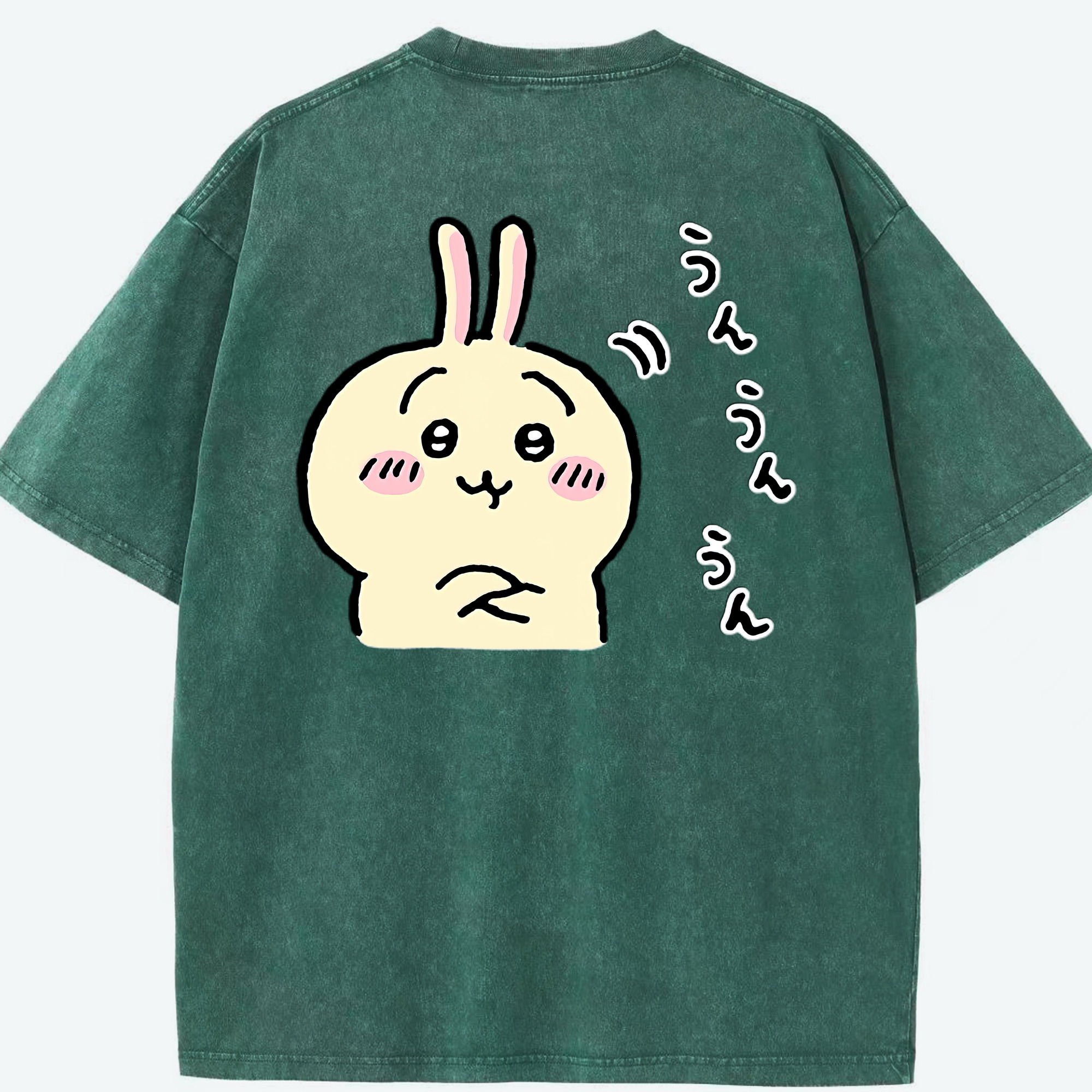（画像用） ちいかわ うさぎ Chii-kawa usagi 綿100% ヴィンテージ風 半袖Tシャツ（背面プリント）